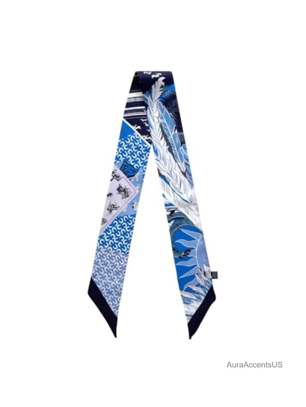 100% Mulberry Silk Scarf Narrow Head Hair Ribbon Handbag Wrap
